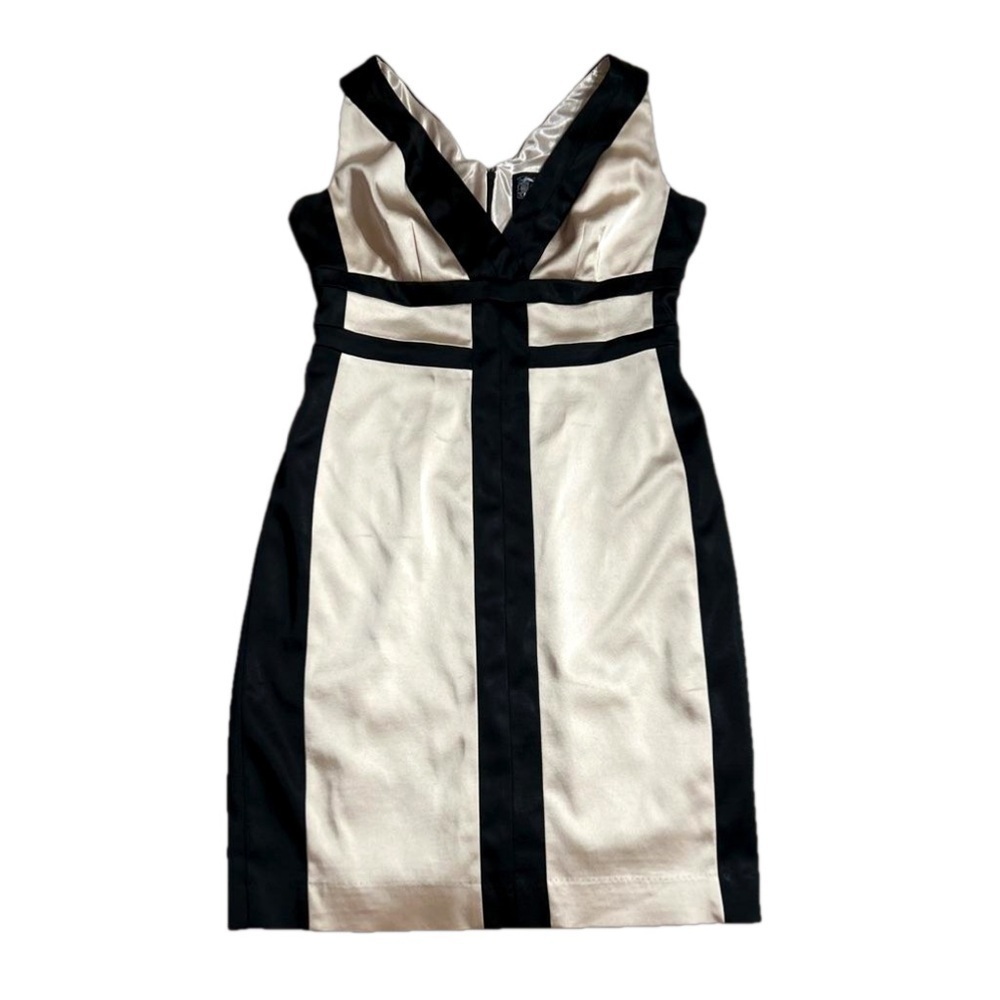 Jax Gold and Black V-Neck Sleeveless Dress Size 12